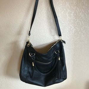Steve Madden shoulder bag, black leather